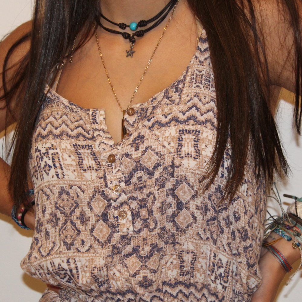 Tan Printed Romper
